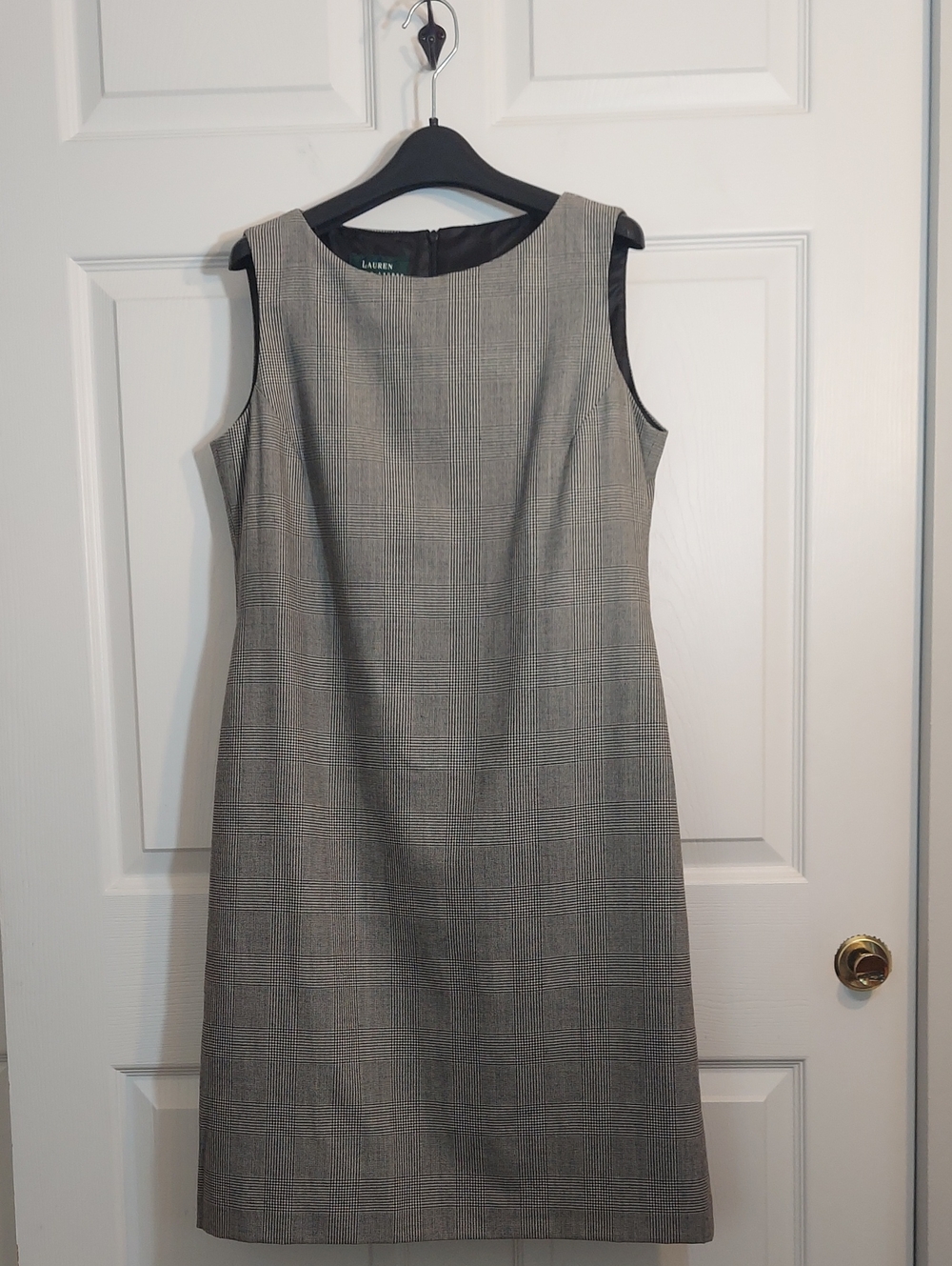 Lauren Ralph Lauren 100% Worsted Wool Glen Plaid Dress Sz 8 USA